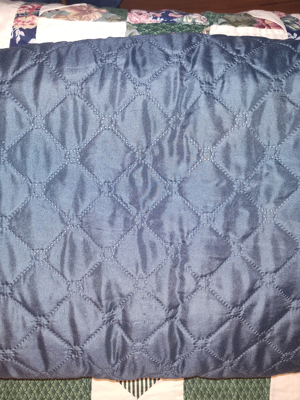 Plush Quilted Navy Blue Bedspread - Unbranded